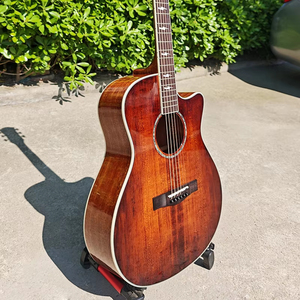 Factory Gloss Painting Cutaway Acoustic Guitar Custom logo Style Solid Spruce <b>Top</b> Laiminated Mahogany Body Guitar - Product Image 1