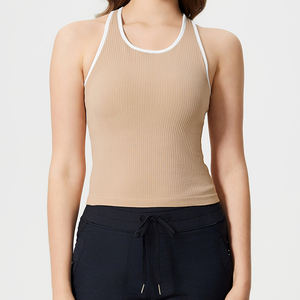 Top Deportivo Sin Costuras de Una Pieza, Estilo Nuevo, con Relleno, Bloques de Color, Versátil, Sin Mangas, para Yoga y Fitness - Product Image 4