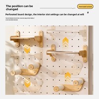 Arbre à chat mural en bois, panneau perforé pour l'escalade murale des chats, accessoires, panneau en bois perforé, ensemble combiné lit pour chat Freedom