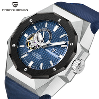 Reloj Pagani Design YS010, Correa de Cuero Genuino, Resistente al Agua, Automático, Tourbillon, Cristal de Zafiro, Calendario Analógico, Moda