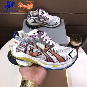 Sneakers Chunky Unisexe en Maille Blanche, Noire et Argentée, Style Rétro Running pour Streetwear, Balenciagaes - Product Image 2