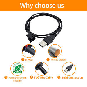 USB ถึง 2510 ขั้วต่อชายหญิง สีดำ PVC สายต่อขยายการถ่ายโอนข้อมูล สายอะแดปเตอร์ - Product Image 5