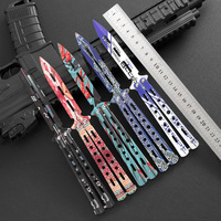 Couteaux d'entraînement papillon Balisong pour le jeu CSGO, sans tranchant, couteau pliant d'entraînement en acier inoxydable