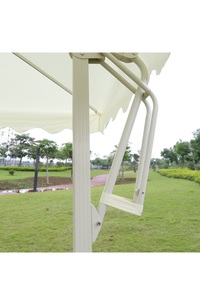 Extérieur <span class=keywords><strong>Grand</strong></span> Couleur Blanc Crème En Aluminium Coupe-Vent Plage Parasol de Jardin Parapluies Avec Base En Marbre - Product Image 2