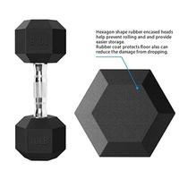 Équipement de fitness, haltères hexagonales robustes, haltères hexagonales en fer pour la salle de sport et la maison, haltères recouverts de caoutchouc avec poignée chromée antidérapante