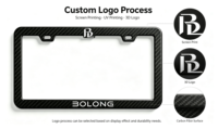 Cadre de plaque d'immatriculation en plastique ABS standard américain BOLONG, 12x6 pouces, support de plaque d'immatriculation de voiture, logo personnalisé, cadre de plaque d'immatriculation vierge