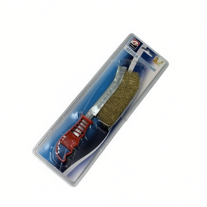 MNJ Steel Wire Brush With Red Handle For Cleaning Metal Surfaces 12Pcs Pack - Product Image 1