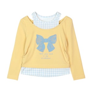 Childrens Faux Two Piece Long Sleeve T Shirt Cartoon Cotton Poplin Girls <b>Blouse</b> Fall 2025 New Style - Product Image 5
