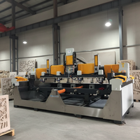 Máquina de Grabado en Piedra CNC de 4 Cabezas JK-0510S-4, Controlada por PLC, Motor de Husillo Refrigerado por Agua de 5.5kW*4, Alta Rigidez