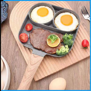 Non-Stick Coated 4-Cup Frying <b>Pan</b> With Wooden Handle Aluminum Cookware <b>Induction</b> Non-stick Frypan - Product Image 6