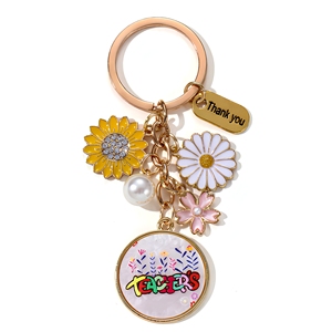 Meilleur porte-clés pour enseignant, motif papillon et fleur, émail fait main, alliage <span class=keywords><strong>de</strong></span> zinc, cadeau pour femmes et hommes, Fête des Enseignants, Merci, Classique - Product Image 5