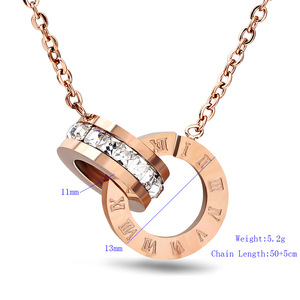Ensemble de colliers pendentifs numéros romains ronds de style européen et américain, en alliage de zinc, serti en canal, bijoux de fête - Product Image 5