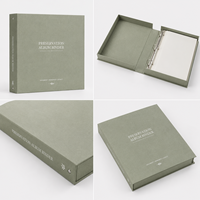 Boîte de présentation personnalisée en lin pour classeur à anneaux, avec 4 anneaux en D, pour table basse, album photo, dossiers de présentation et emballage