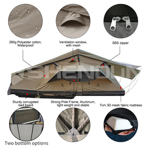 Tenda da Tetto SNDN OEM per Campeggio, Pieghevole con Lucernario, per 4 Persone, in Tela Impermeabile, Apertura Laterale per Auto RTT - Product Image 5