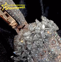 Pendentif Tête de Jésus Personnalisé 2,5 Pouces, Bijou Iced Out en Argent 925, Breloque Iced Out, Pendentif Hip Hop Moissanite, Bijou de Rappeur