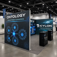 Stand de Exhibición Profesional 6x3 con Iluminación LED y Tela SEG Modular para Ferias Comerciales de Software Corporativo