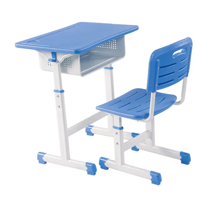 hot sell school furniture cheap metal plastic classroom adjustable height single student desk and chair