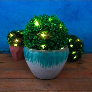 Bola de grama emulativa led para luz de jardim, para vaso de plantas, luzes solares de alta qualidade, luzes led para decoração