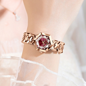 Binbond Octagonal Quartz Watch Rose Gold Women's Waterproof Analog 30M Metal Case Stainless Steel <b>Bracelet</b> N113 - Product Image 3