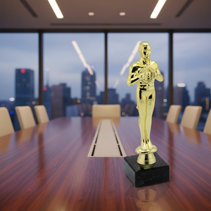 TROFEO STATUETTA ALLORO h 182mm UV ABS Acrilico Legno Vetro Cristallo Ottone Plastica Metallo Ferro Placcato Oro Targa Premio Vari - Product Image 3