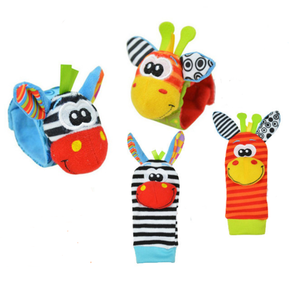 Cadeaux <span class=keywords><strong>de</strong></span> Noël Animal Infantile Poignets <span class=keywords><strong>Hochet</strong></span> et Chaussettes Foot Finders Bébé <span class=keywords><strong>Hochet</strong></span> Jouets pour 0-6, 6-12 Mois Nouveau-Né - Product Image 1