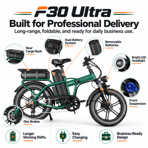 จักรยานไฟฟ้า QMWHEEL F30 Ultra UK Stock E Bike รุ่น Dirt Bike ขนาด 20 นิ้ว พับได้ กำลังไฟ 250W แบตเตอรี่คู่ 70Ah ขายส่ง - Product Image 4