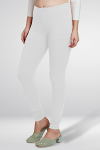 Women Full Length White Cotton <b>Leggings</b> Soft Stretch Fit Lightweight Comfortable Gym and Yoga Pants - Product Image 3