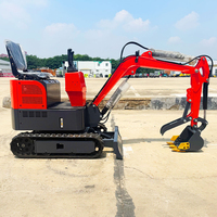 Excavator Mini Mudah Dioperasikan 1.2 Ton Mesin Kubota Excavator Hidrolik Crawler Penggali Kebun untuk Dijual