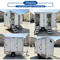 Offerta Speciale: Rimorchio Bagno Mobile a 2 Postazioni con Asse Singolo, WC Portatile con Urinale e Lavandino per Eventi all'Aperto e Cantieri Edili
