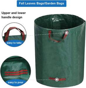 Bolsa de basura de jardín, bolsas de jardín resistentes reutilizables de 72 galones con asas, bolsas de basura de hojas de jardín para piscina de césped, vienen con guantes - Product Image 2