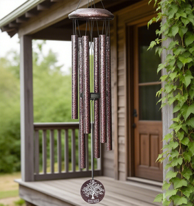 Carillons éoliens commémoratifs : 6 tubes en alliage d'aluminium et crochets pour la décoration extérieure de la maison, carillons éoliens de jardin et d'extérieur - Product Image 1