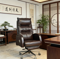 Chaise de bureau ergonomique inclinable moderne pour PDG et dirigeants, chaise d'ordinateur en cuir pour cadres