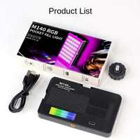 M140 RGB Photographie Fill Light Live Streaming Portable Photographie Led On-camera Light Dimmable Panel Lamp