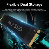 Mini PC 12V Intel N5095 DDR4 RAM M.2 NVME 2 RJ45 Gigabit Ethernet RS232 COM industriel Minipc LINUX Micro ordinateur sans ventilateur