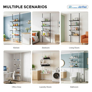 Giá để đồ nhà bếp YIJIALE 2 tầng, không cần khoan, có thể mở rộng, bằng kim loại thép, dùng được cho phòng ngủ, phòng tắm, để đồ chơi - Product Image 5