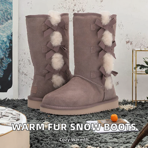 Nouvelles bottes à plateforme haute pour femme, antidérapantes, légères, confortables, doublure en fourrure, chaudes, pour l'intérieur et l'extérieur, bottes d'hiver pour femme - Product Image 2