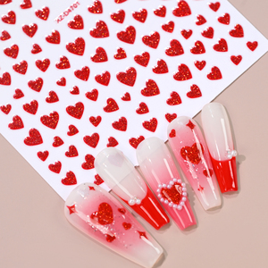 1 autocollant pour ongles en forme de cœur brillant avec paillettes, 3D, <span class=keywords><strong>rouge</strong></span>, violet, or, rose, argent, adhésif, pour la Saint-Valentin, <span class=keywords><strong>manucure</strong></span> - Product Image 5