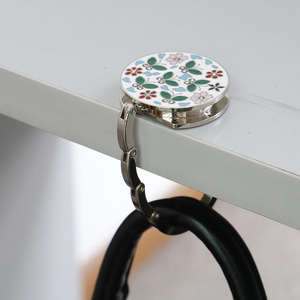 Portable minuscules crochets sac pliant sac à main cintre sac à main crochet sac à main fourre-tout fleur forme métal sac Table cintre support - Product Image 1