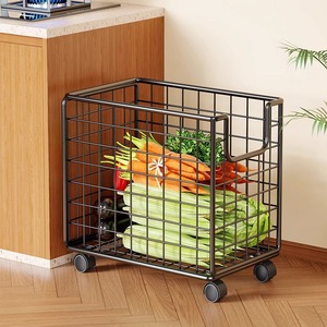 Chariot de rangement de cuisine pliable en acier inoxydable, rectangulaire, pour salon, chambre et salle de bain - Product Image 2