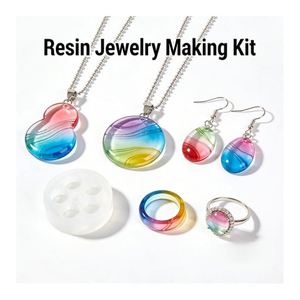DIY Handmade Pendant Making Kit Christmas Resin Jewelry Hard UV Resin Crystal Clear LED <b>Lamp</b> Silicone Molds <b>Glitter</b> Flowers - Product Image 2