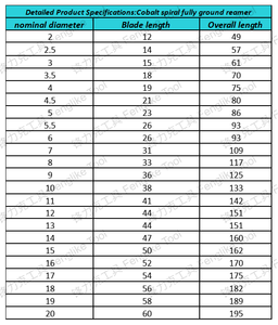 Alesatore a spirale a gambo dritto ad alta velocità in acciaio al cobalto M35/M42 per alesatore a spirale ad alta precisione per alesatura di precisione in metallo. - Product Image 6