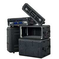Flight case de scène 19 pouces avec couche antichoc EVA intégrée, flight case rack 2U pour microphones FM