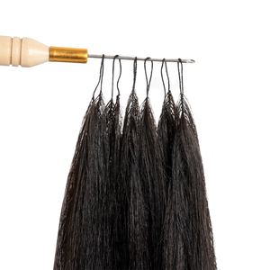Extensions de cheveux naturels indiens bruts à double trame, style plumes au crochet, couleur naturelle, invisibles, vente en gros - Product Image 1