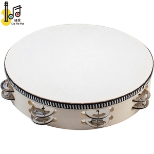 10 pollici doppia fila di legno materiale tamburello educativo musicale percussionale a mano tamburello per la chiesa e KTV adulti giocattoli - Product Image 4