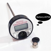 Termometer daging Probe Digital baja tahan karat untuk BBQ bahan plastik tahan lama untuk pengukuran suhu