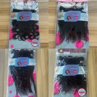 Lot de Mèches Brésiliennes avec Closure, Kit Économique 4x4, 5 Bundles de Cheveux Humains Brésiliens en Gros
