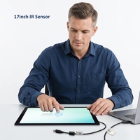 Layar Sentuh Inframerah 17 19 Inci dengan Kaca Tempered, Respon Cepat, Bebas Driver, USB Plug and Play