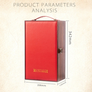 Sang Trọng Bằng Gỗ Da Quà Tặng Trường Hợp Hộp Thiết Lập Cho 2 Chai Rượu Vang Nổi Lá Vàng In Bao Bì Quà Tặng Trường Hợp Hộp Cho Chai Thủy Tinh - Product Image 2