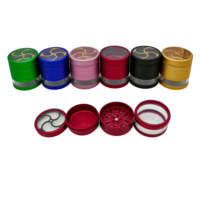 Broyeur à herbes en aluminium de qualité aéronautique 63 mm, 4 couches, finition anodisée, broyeur à tabac et épices, accessoires de fumage robustes
