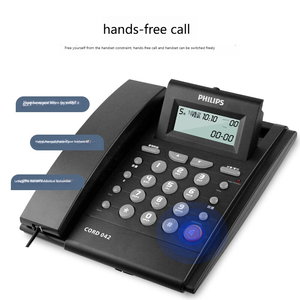 Téléphone fixe CORD042 pour bureau et domicile, sans batterie, écran d'affichage des appels réglable, noir - Product Image 5